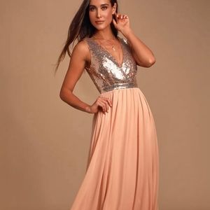 Rose Gold Sequin Maxi